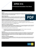 APES 315:: Compilation of Financial Information Fact Sheet