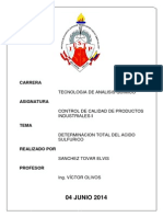 Informe de Acidez Total de Acido Sulfurico