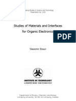 Studies of Materials and Interfaces For Organic Electronics: Slawomir Braun