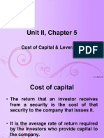 Unit II, Chapter 5: Cost of Capital & Leverages