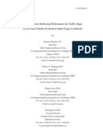 Effect of Retro-Reflecting Performance For Traffic Signs by Driving Visibility Evaluation Under Foggy Conditions