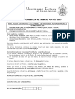 Puc RJ 2007-2-0 Prova Completa C Gabarito Demais Cursos