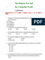 The Human Eye and The Colourful World: Multiple Choice Questions