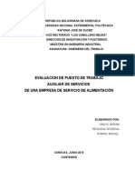 Evaluación Ergonomica de Puesto Empresa de Alimentos