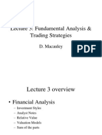 Lecture 3: Fundamental Analysis & Trading Strategies: D. Macauley