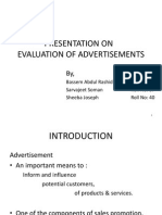 Presentation On Evaluation of Advertisements