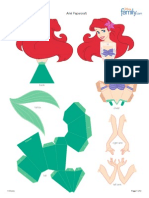 Ariel Little Mermaid Papercraft Printable 0511