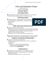 Anthropometry and Workspace Design Normal Man? Cranfield Man! Anthropometry