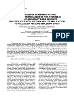 Multi-Residue Screening Method For The Determination of Non-Steroidal Anti-Inflammatory Drug Residues in Cow'S Milk With Hplc-Uv and Its Application To Meloxicam Residue Depletion Study