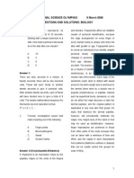 42 National Science Olympiad: 9 March 2006 Questions and Solutions: Biology