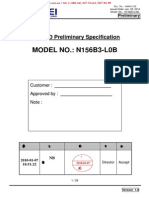 MODEL NO.: N156B3-L0B: TFT LCD Preliminary Specification