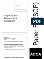 Corporate and Business Law (Singapore) : Fundamentals Pilot Paper - Skills Module