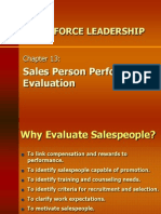 Sales Force Leadership: Sales Person Performance Evaluation