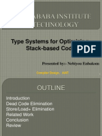 Type Systems For Optimizing Stack-Based Code