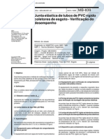 NBR 7369 - MB 839 - Junta Elastica de Tubos de PVC Rigido Coletores de Esgoto - Verificacao de de PDF