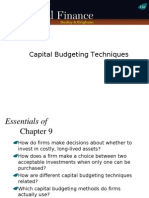 Ch09 PPT Capital Budgeting Techniques