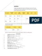 Subject and Object Questions