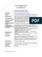 Standard Operating Procedure For Hazardous Chemicals: Chemical(s) Process Specific Hazards