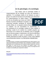 Relación Entre La Psicología y La Sociología