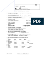 7º Basico B (7 Grade) : I.-Listening Test (Questions 1 To 10) Listen and Answer