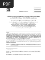 Comparison of Pervaporation of Different Alcohols From Water On CMG-OM-010 and 1060-SULZER Membranes