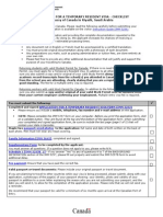 APPLICATION FOR A TEMPORARY RESIDENT VISA - CHECKLIST Embassy of Canada in Riyadh, Saudi Arabia