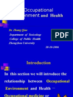 Occupational Environment: and Health