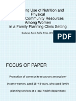 Promoting Use of Nutrition and Physical Activity Community Resources Among Women in A Family Planning Clinic Setting