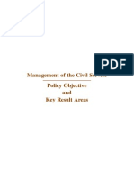 Management of The Civil Service Policy Objective and Key Result Areas