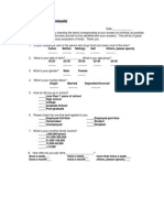 Sample Demographic Questionnaire and Consent Form