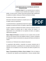 Etapas para La Implementación Sistema de Gestión de Calidad ISO 9001