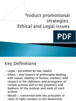 Product Promotion Strategies - Legal and Ethical Issues Powerpoint