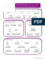 MCAT Formulas