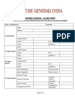 Marine (Cargo) - Claim Form