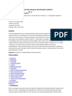 Synthesis of Biodiesel Fuel Using An Electrolysis Method