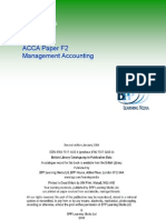 Pass Cards: ACCA Paper F2 Management Accounting