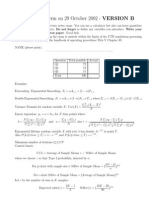 BA3352: Midterm On 29 October 2002 - VERSION B