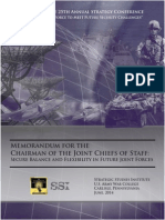 Memorandum For The Chairman of The Joint Chiefs of Staff: Secure Balance and Flexibility in Future Joint Forces