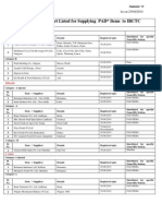 Details of Short Listed Suppliers Pad