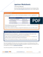 401k Cost Comparison Worksheets