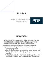 Judgements and Propositions (Handout)