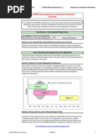 PMP Experience Verification Worksheet