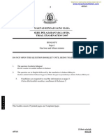 Biologi Kertas 1, 2, 3 Percubaan SPM 2007 MRSM