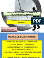 Generalidades Del Ceremonial y Protocolo Diplomatico. - Unica Agosto de 2014