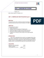 Module I: Language As A System: Unit 3: Morphology and The Lexicon (Part 1)