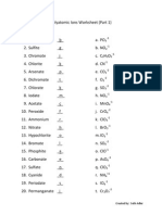 Polyatomic Ions Worksheet Answers