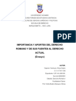 Capraro Khrys. - Importancia y Aportes Del Derecho Romano y de Sus Fuentes en El Derecho Actual.