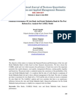 Financial Performance of Axis Bank and Kotak Mahindra Bank in The Post Reform Era Analysis On CAMEL Model