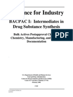 Guidance For Industry: BACPAC I: Intermediates in Drug Substance Synthesis