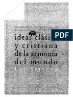 LEO SPITZER, Ldeas Clasica y Cristiana de La Armonia Del Mundo. PROLEGOMENOS A UNA INTERPRETACION de La Palabra Stimmung